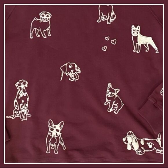 NWT Johnny Was Tippi Embroidered Dogs Cropped Hooded Sweatshirt - Picture 13 of 16